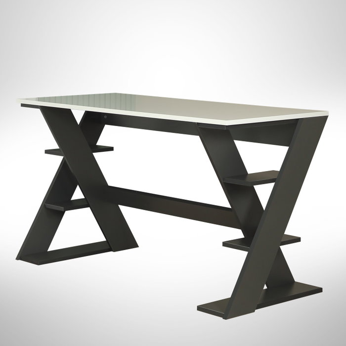 Hanah Home Lungo Escritorio de Estudio Antracita y Blanco